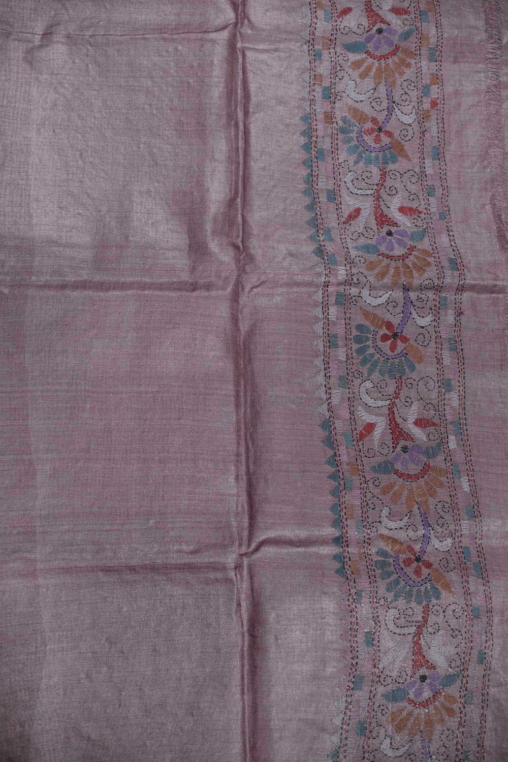 Tiny Motifs Kantha Silk saree