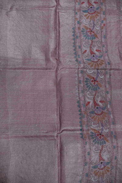 Tiny Motifs Kantha Silk saree