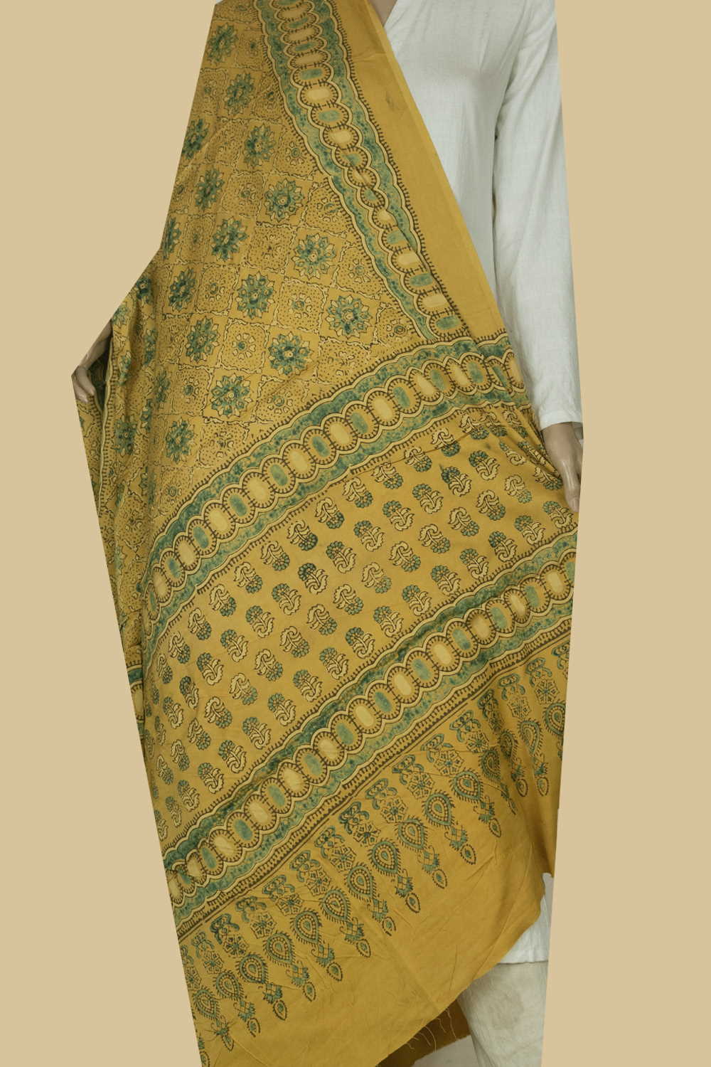 Ajrak Modal Silk Dupatta - Matkatus