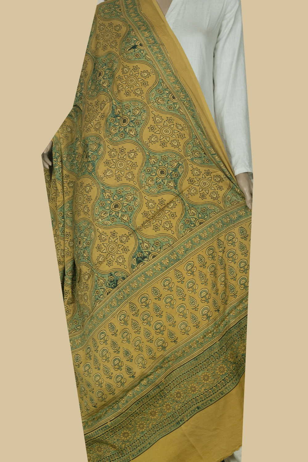 Ajrak Modal Silk Dupatta - Matkatus