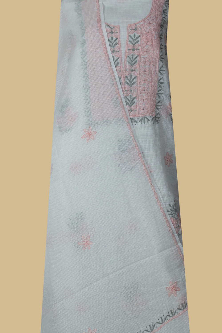 Off-White Embroidered Chikankari Top & Dupatta