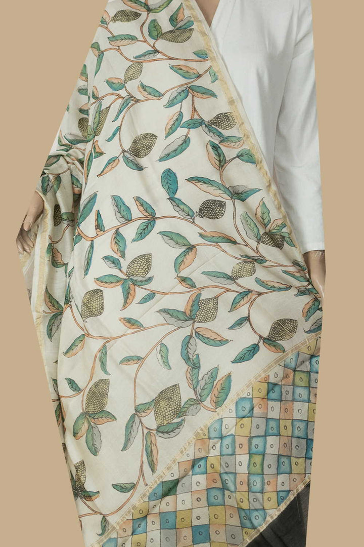 Painted Kalamkari Dupatta-Matkatus 