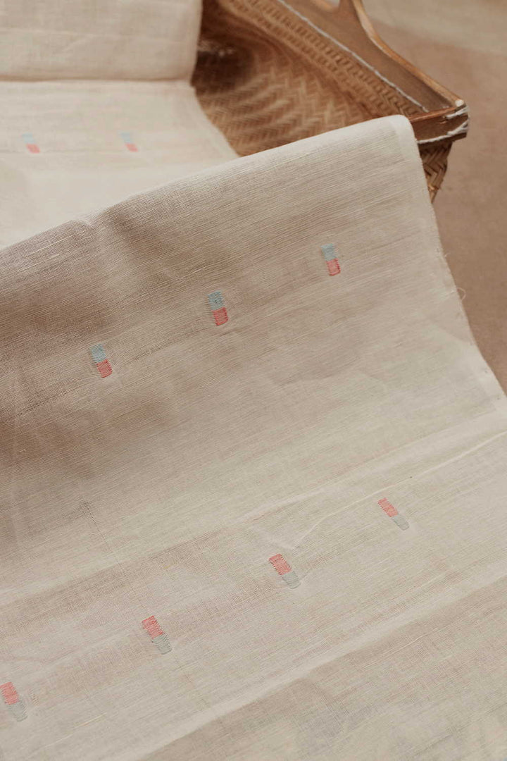 Ivory Cream Handwoven Cotton Fabric