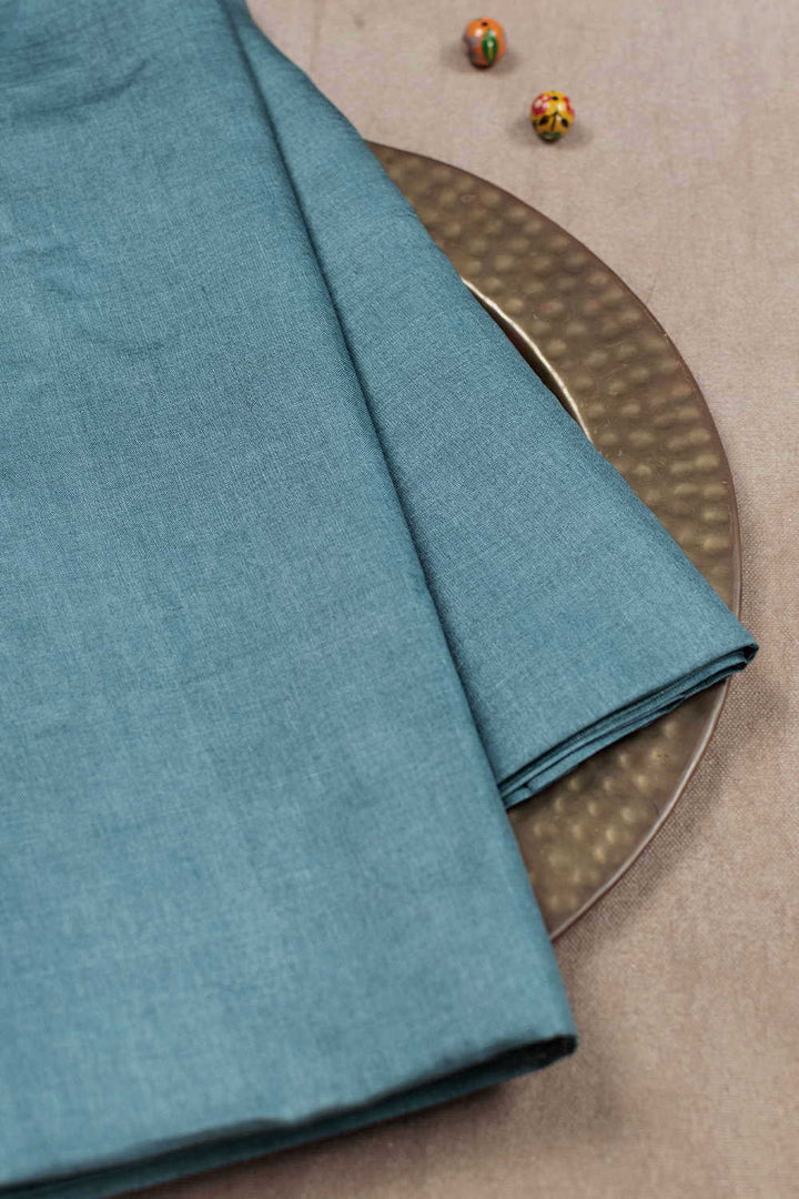 Celadon Blue Handwoven Tussar Fabric