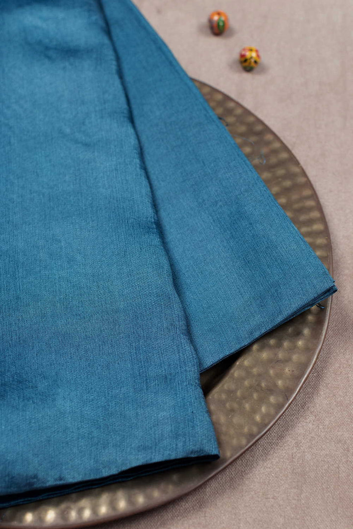 Cerulean Blue Handwoven Tussar Fabric