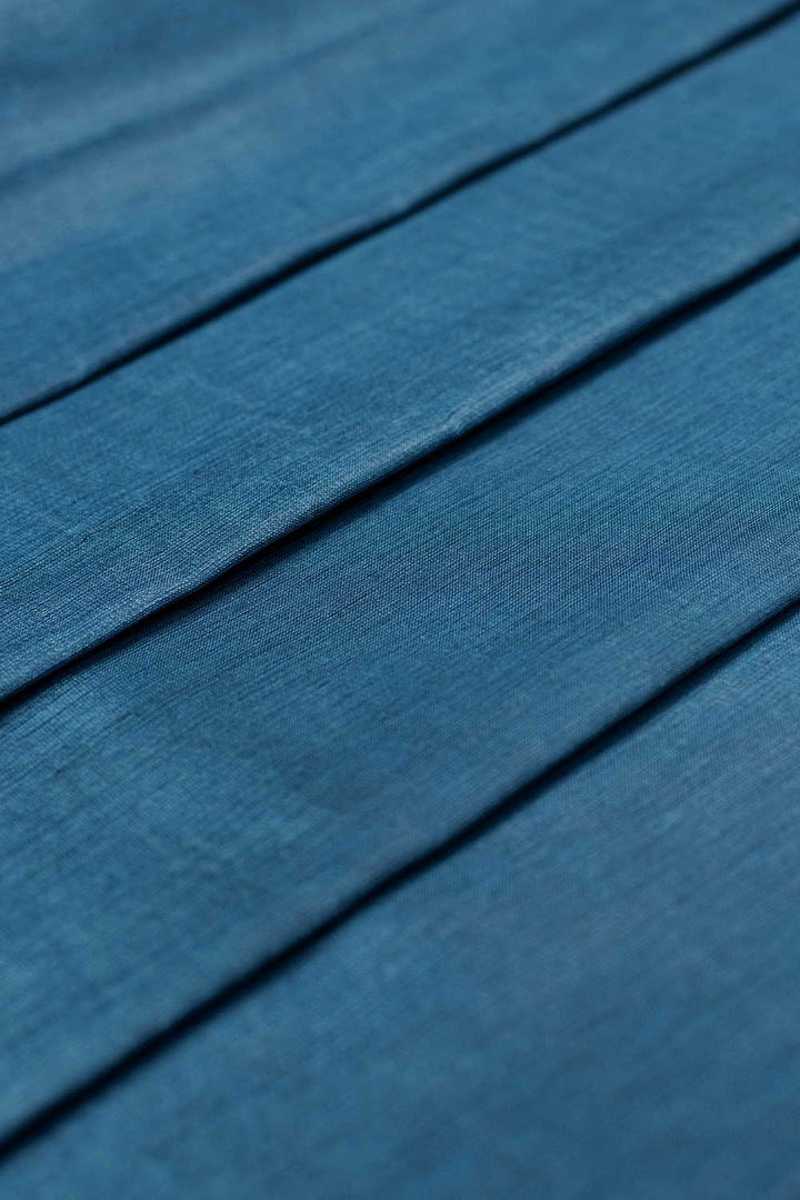 Aegean Blue Handwoven Tussar Fabric