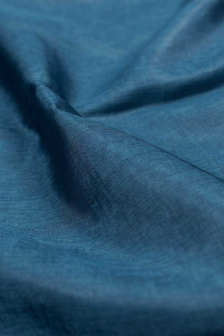 Aegean Blue Handwoven Tussar Fabric