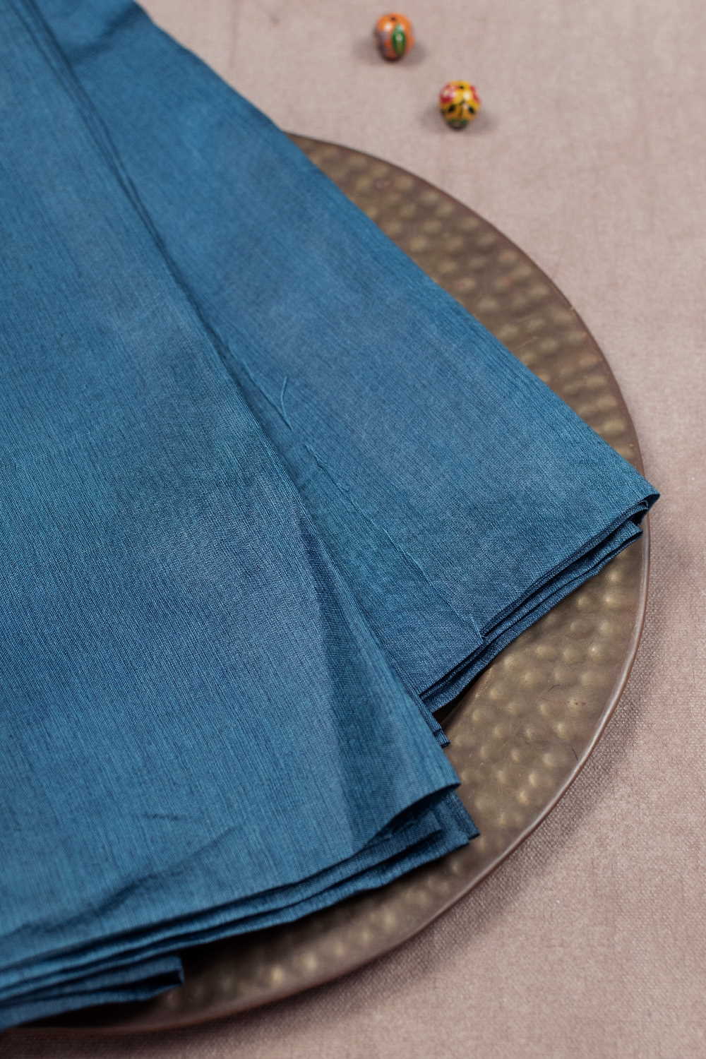 Aegean Blue Handwoven Tussar Fabric