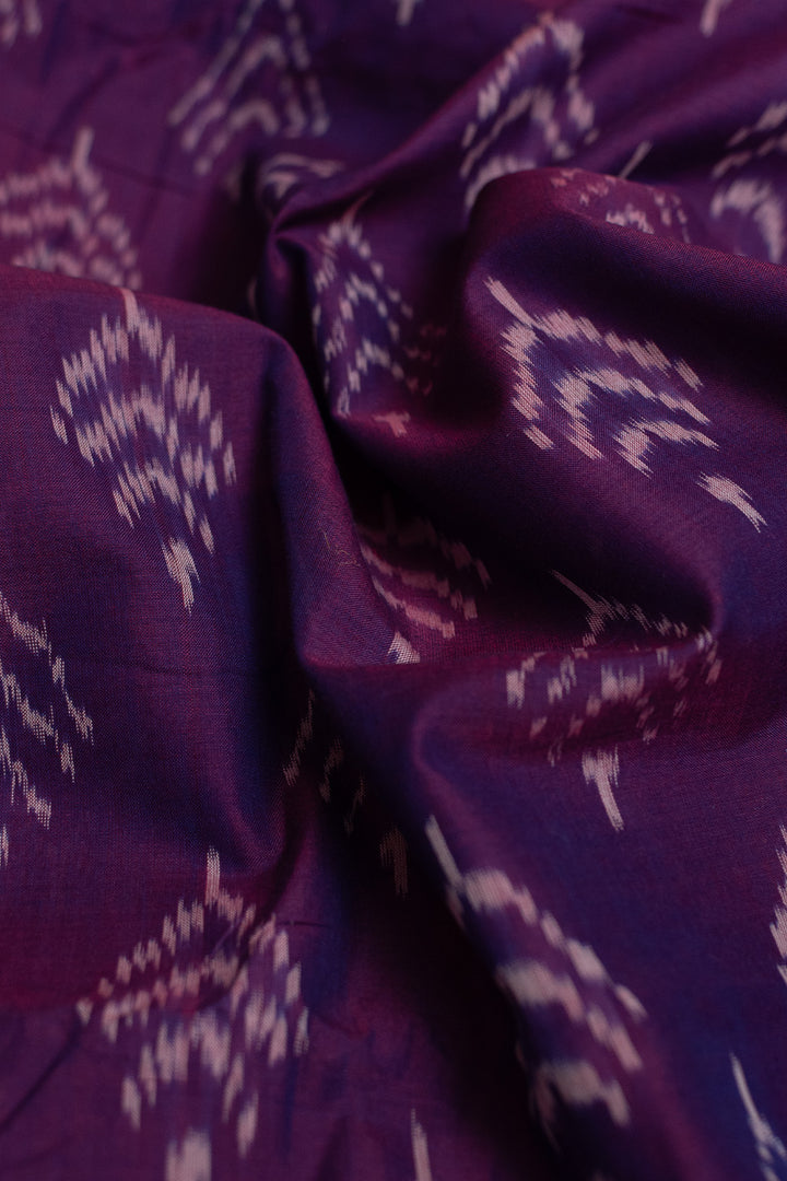 Butta on Purple Ikat Cotton Fabric