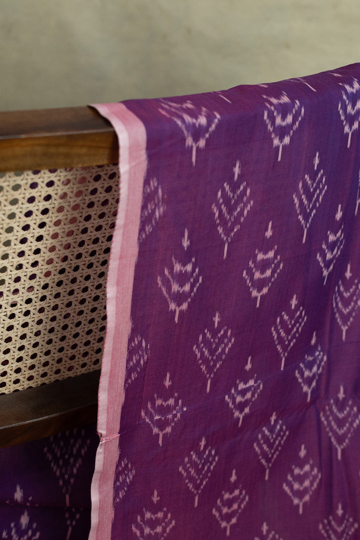 Butta on Purple Ikat Cotton Fabric