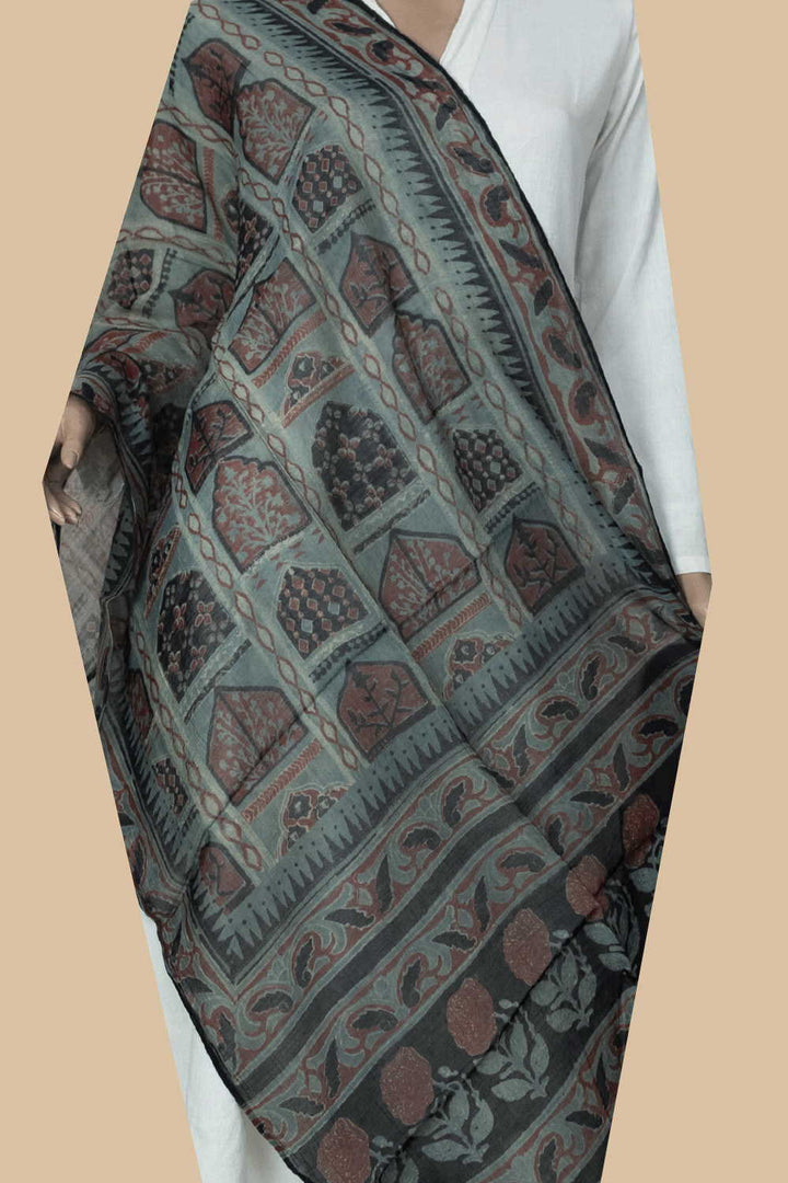 Chanderi Silk Cotton Dupatta - Matkatus