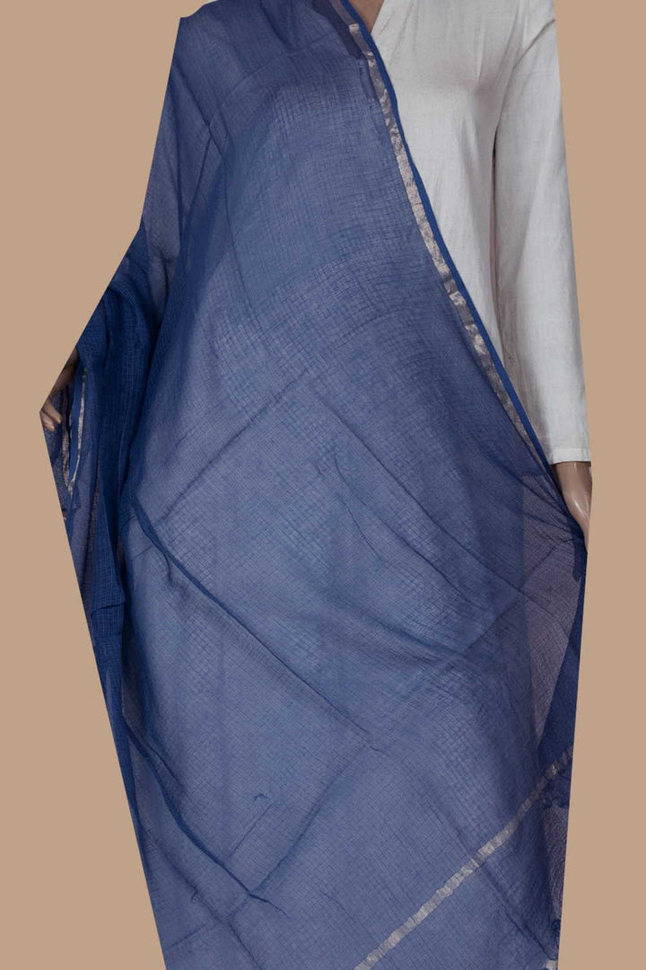 Blue Kota Cotton Dupatta