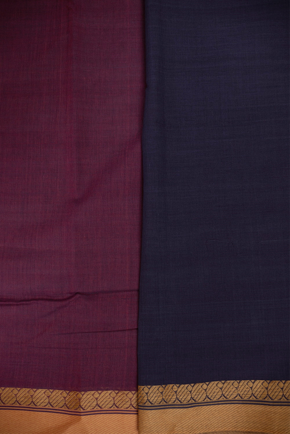 Dual Shaded Maroon Handwoven Cotton saree