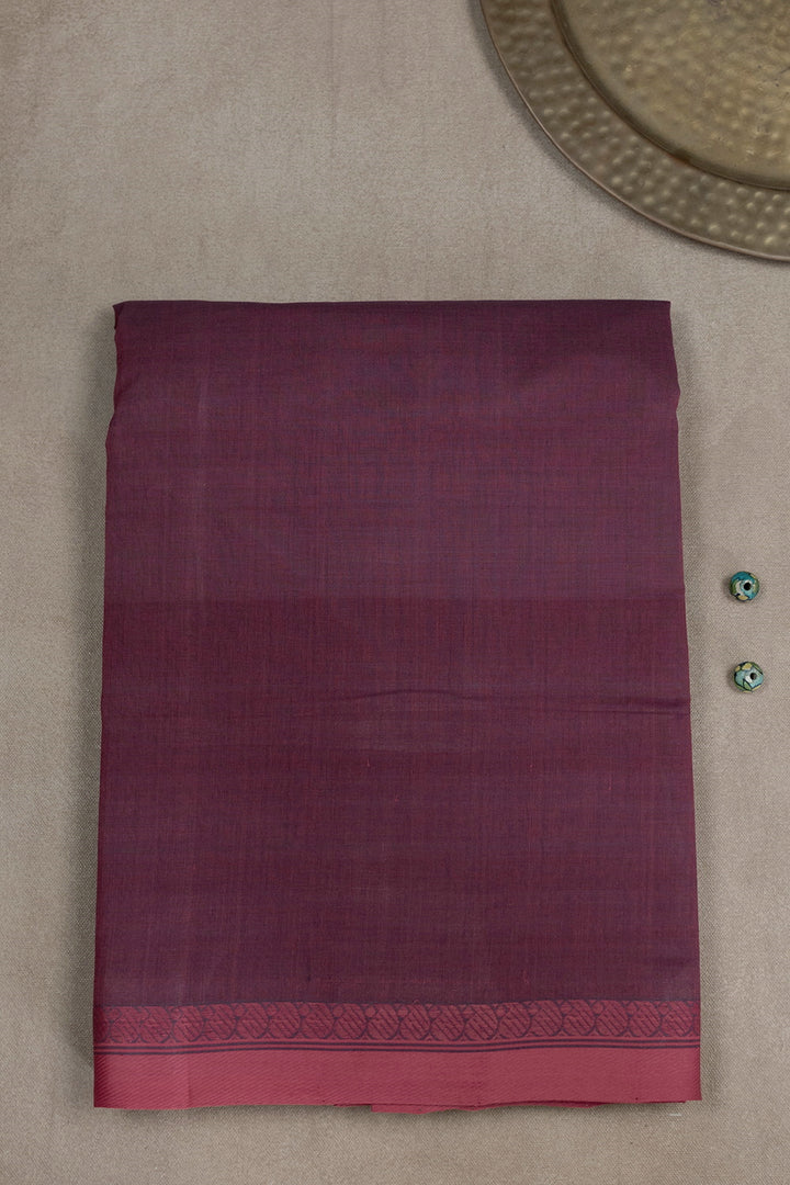 Dual Shaded Maroon Handwoven Cotton saree