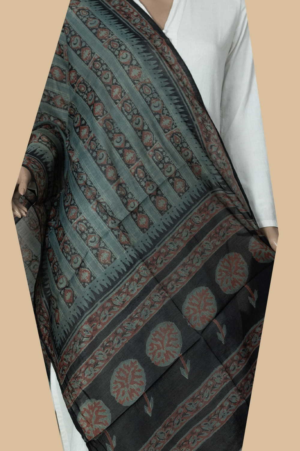 Chanderi Silk Cotton Dupatta - Matkatus