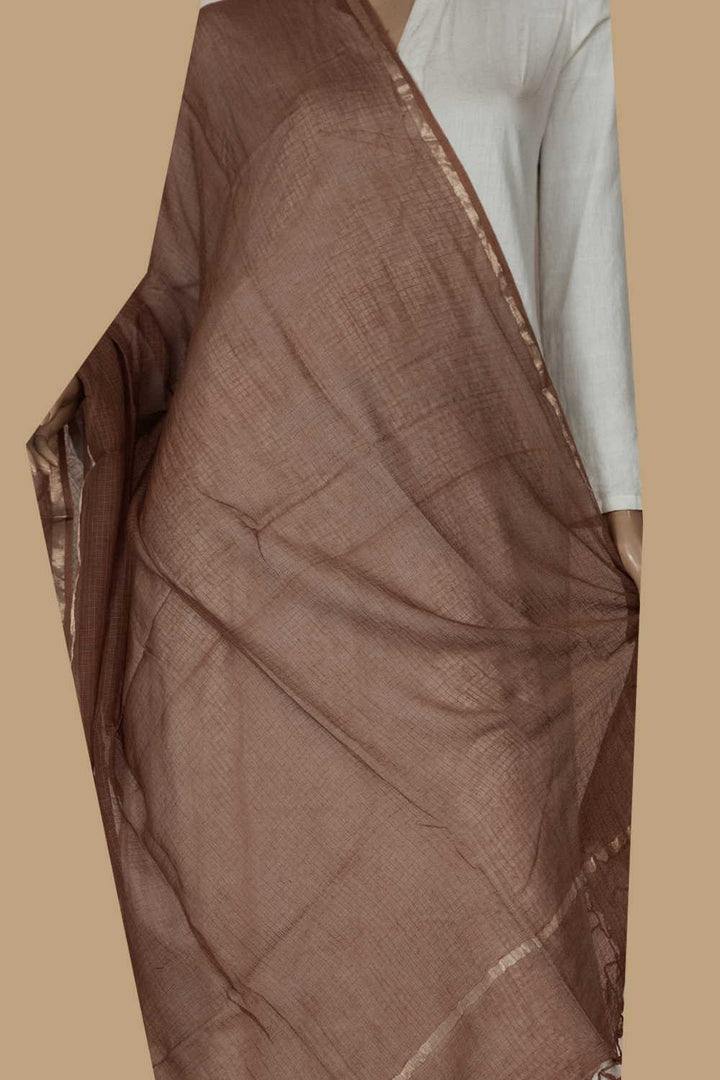 Brown Kota Cotton Dupatta