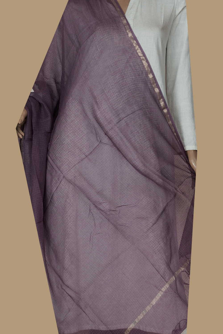 Mauve Purple Kota Cotton Dupatta