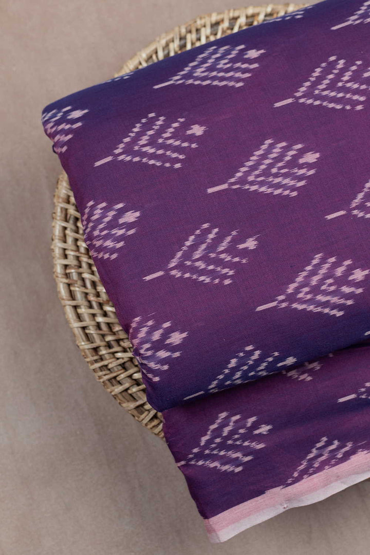 Dual Shaded Purple Ikat Cotton Fabric