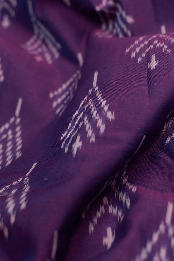 Dual Shaded Purple Ikat Cotton Fabric