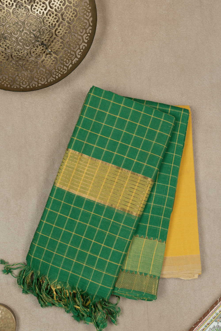 Leaf Green Mangalagiri Cotton Suit