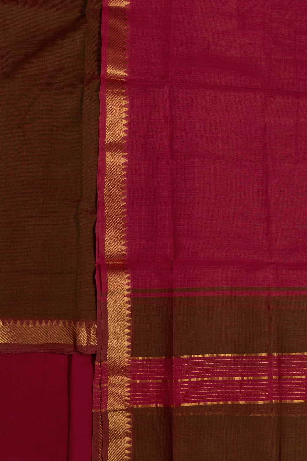 Chocolate Brown Mangalagiri Cotton Suit