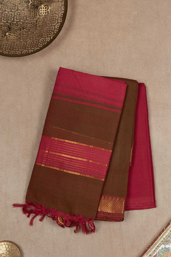 Chocolate Brown Mangalagiri Cotton Suit