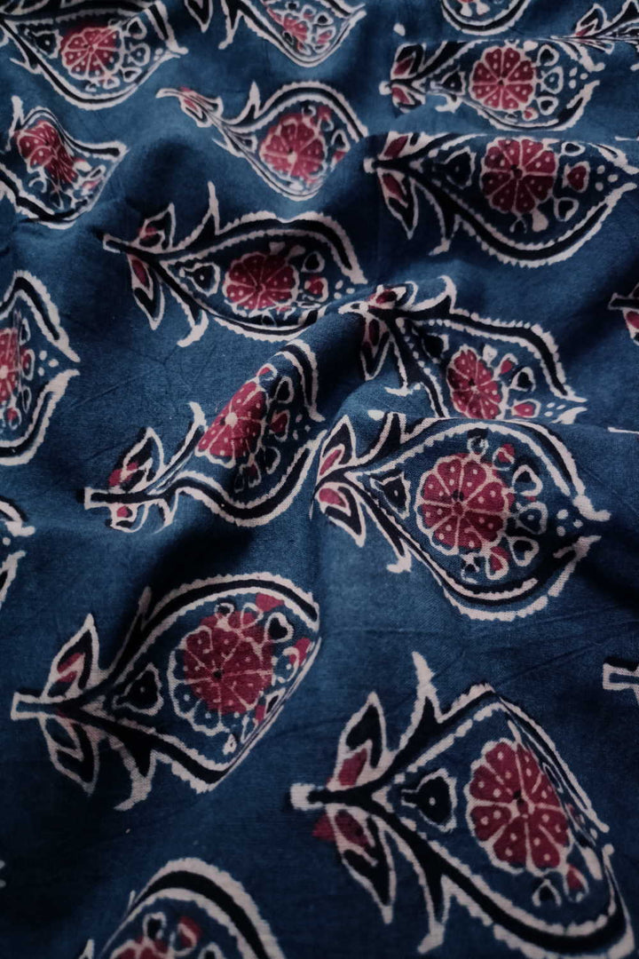 Indigo Ajrak Cotton Fabric