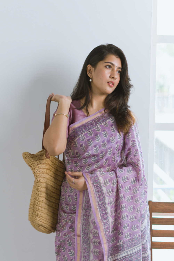 Block Printed Saree-Matkatus 