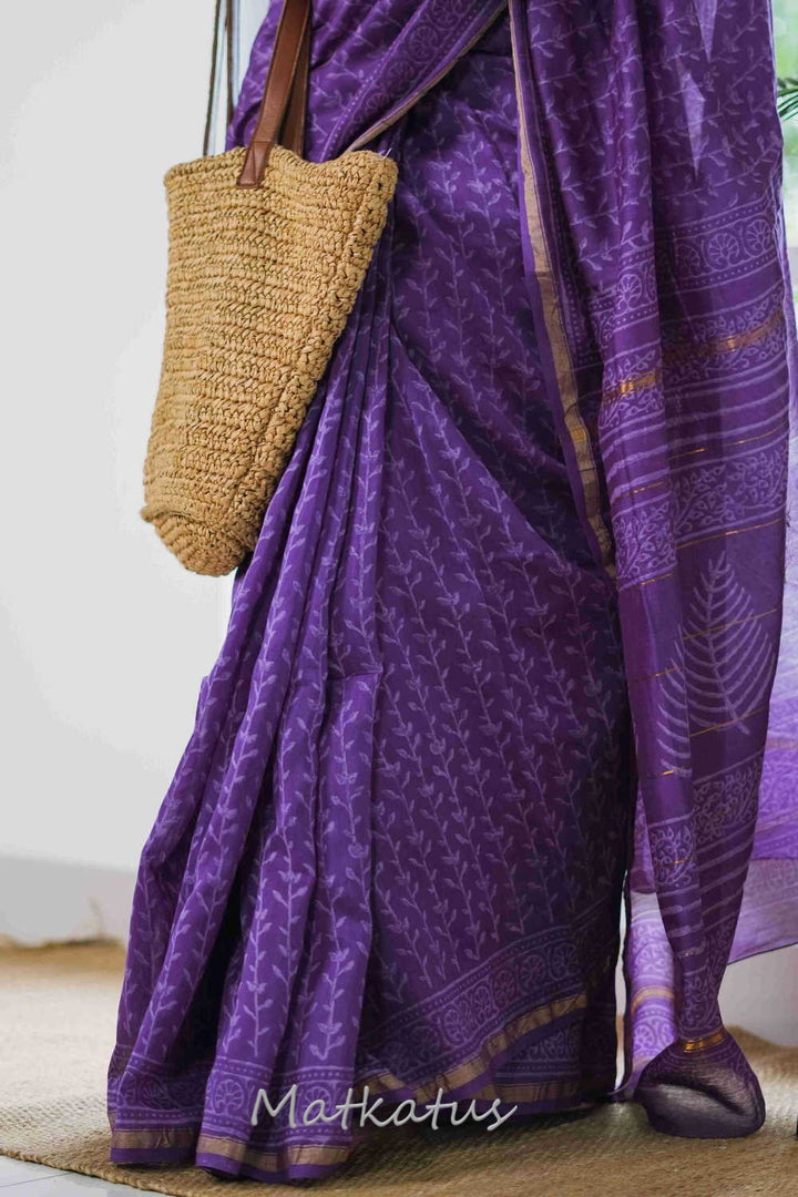 Block Printed Saree-Matkatus 