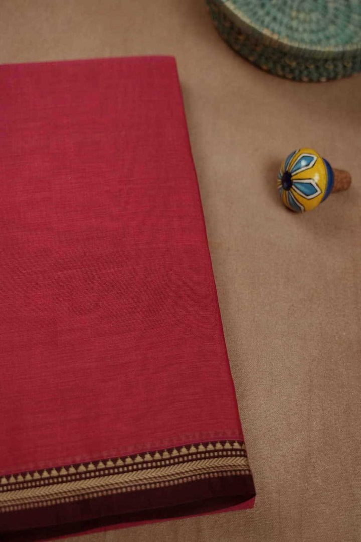 Salmon Red Narayanpet Cotton saree