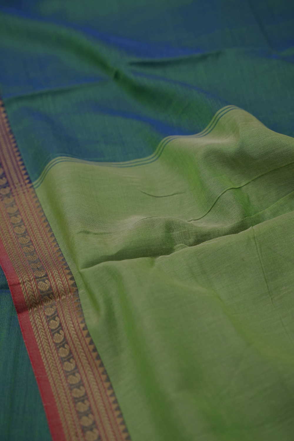 Dual Shaded Green Narayanpet Cotton saree