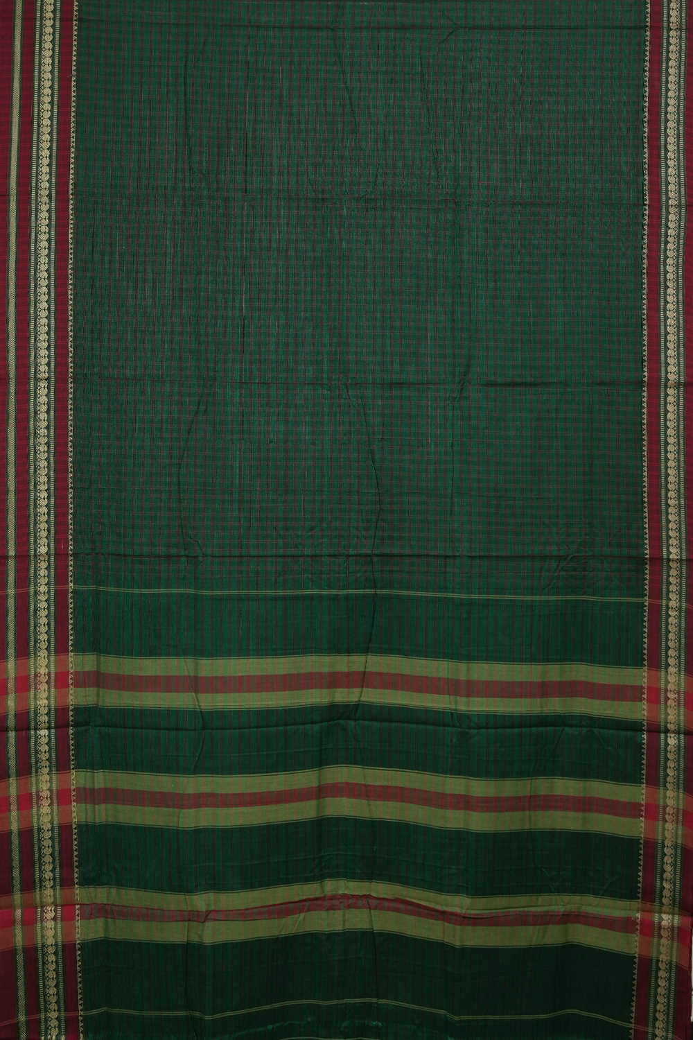 Forest Green Narayanpet Cotton saree