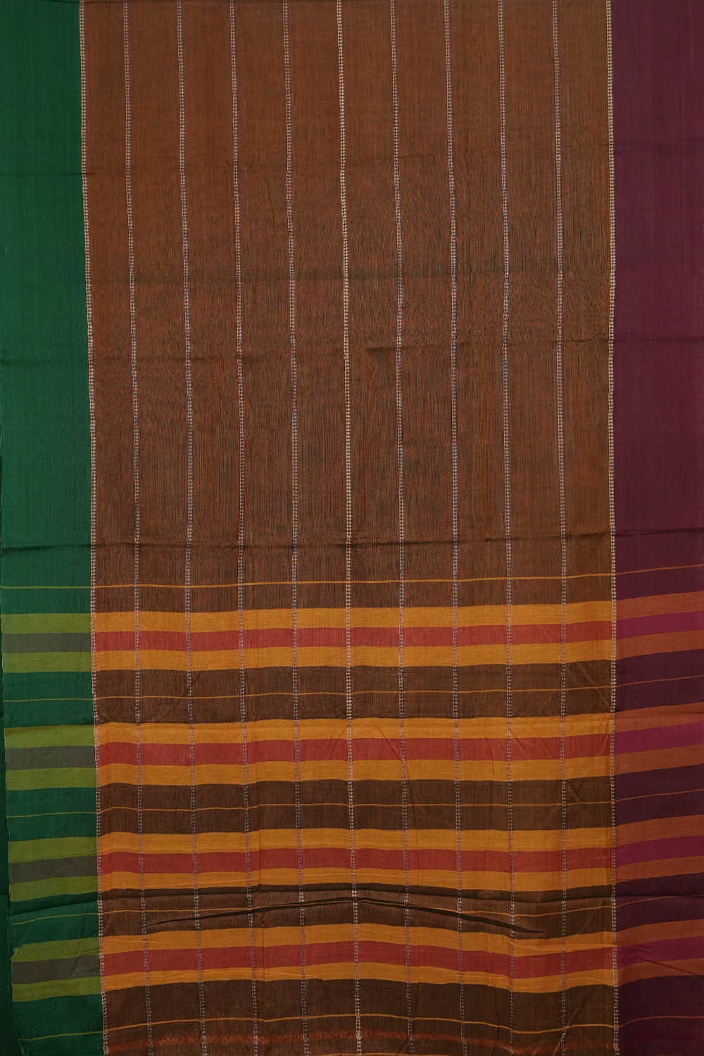 Double Color Border Narayanpet Cotton saree