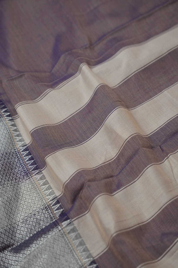 Mauve Grey Narayanpet Cotton saree