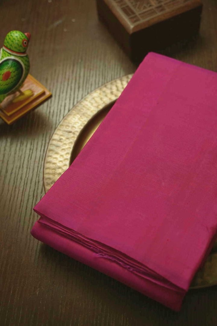 Hot Plain Pink Kanchipuram Silk saree