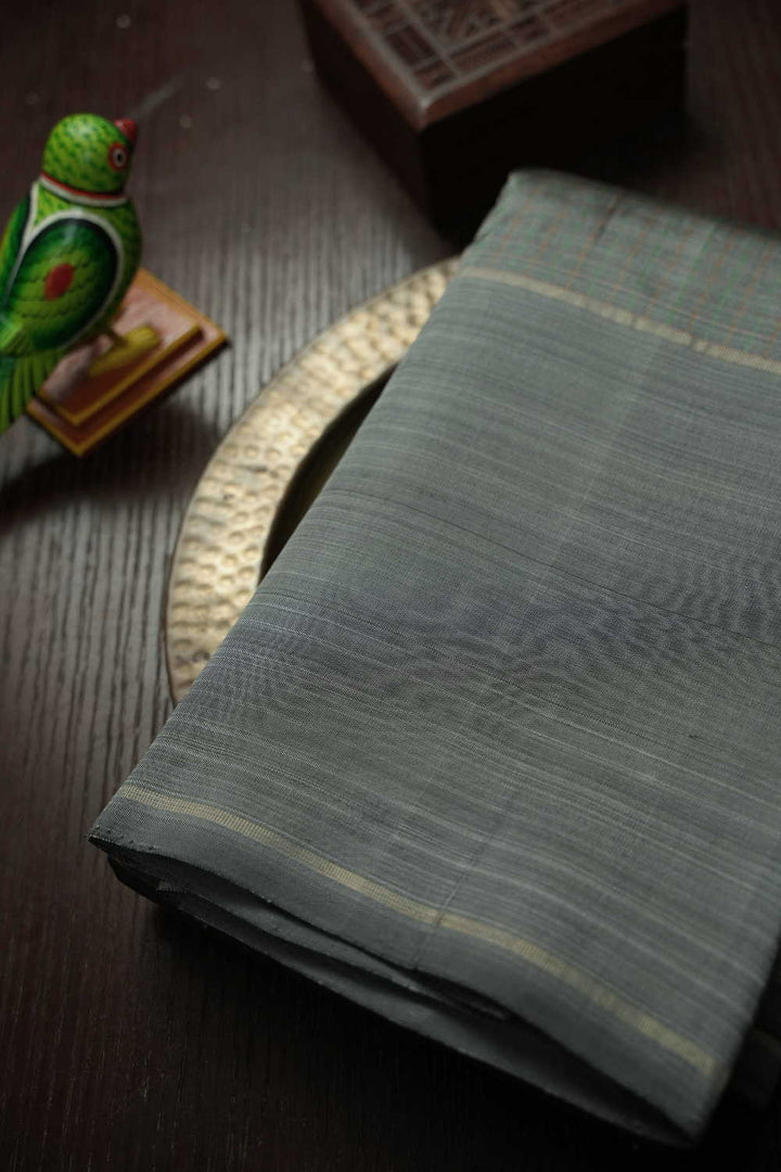 Misty Grey Kanchipuram Silk saree