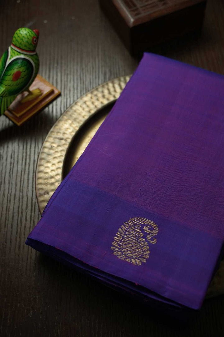 Twin Shaded Purple Kanchipuram Silk saree