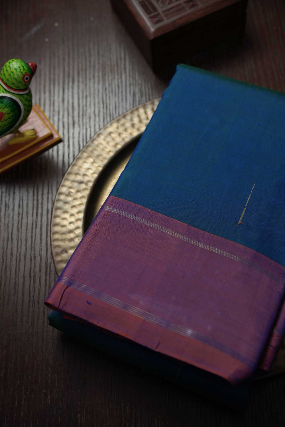 Deep Blue Kanchipuram Silk Saree