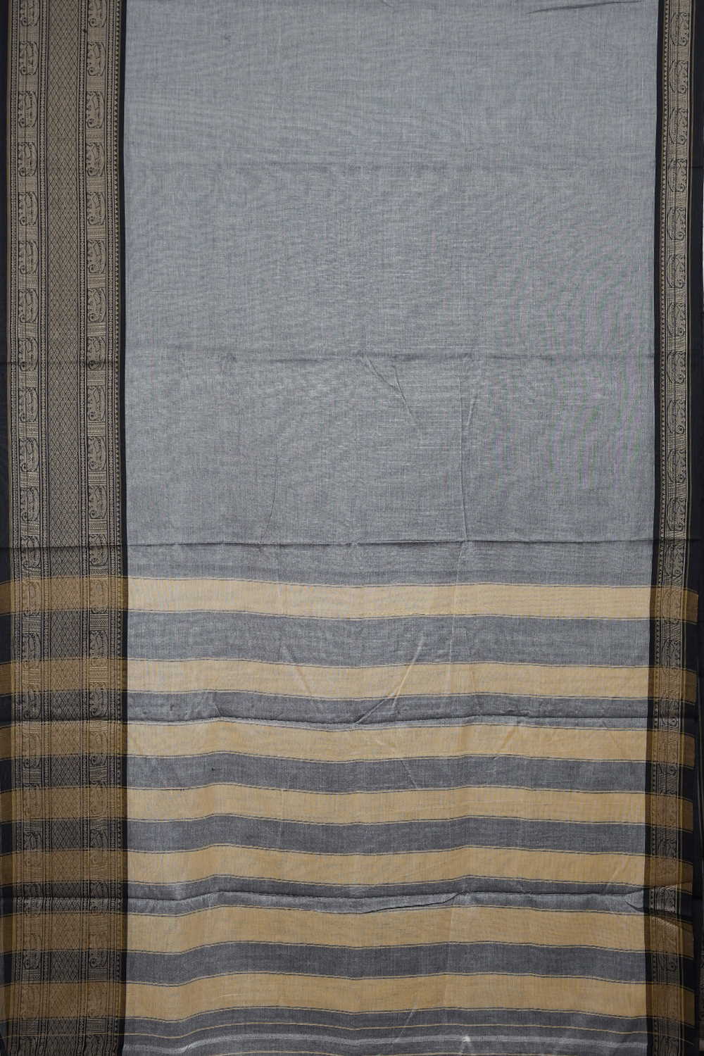 Grey with Traditional Border Narayanpet Cotton saree