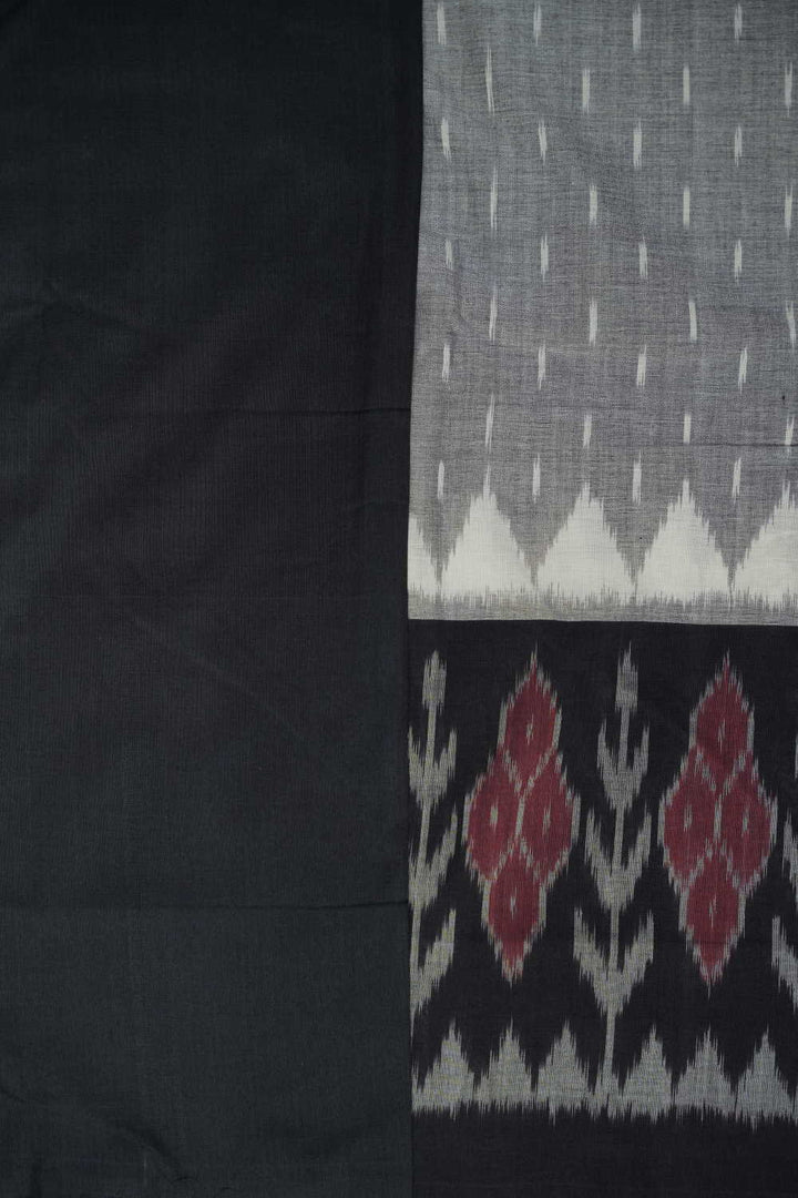 Tiny Butta on Grey Ikat Cotton saree