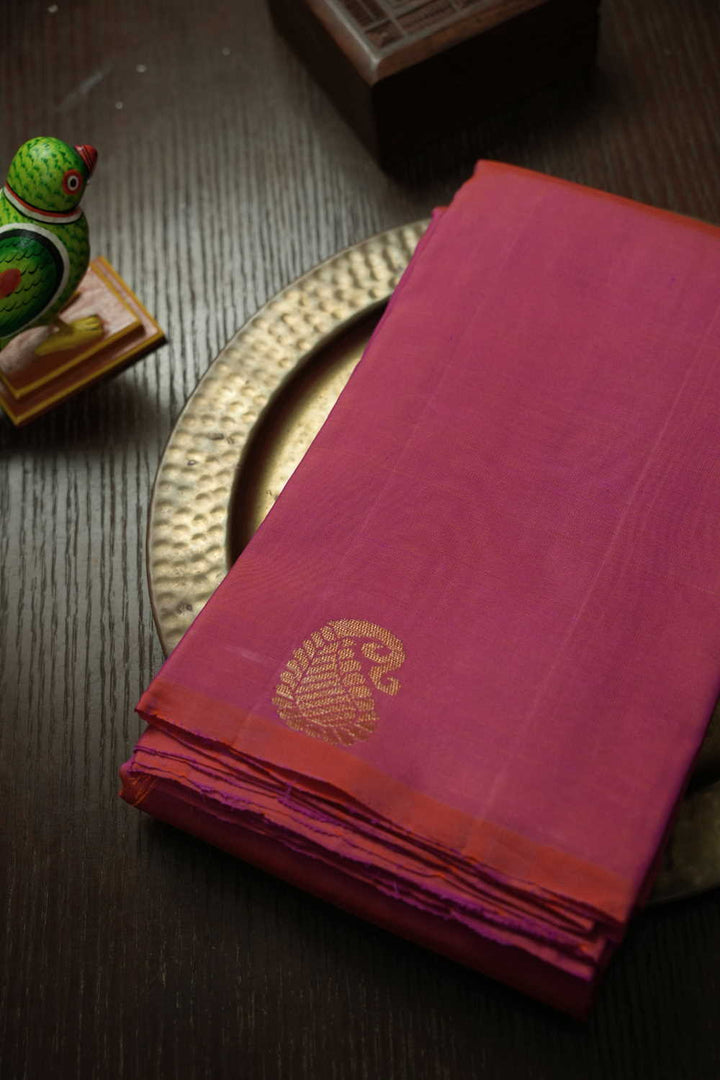 Double Shade Pink Kanchipuram Silk saree