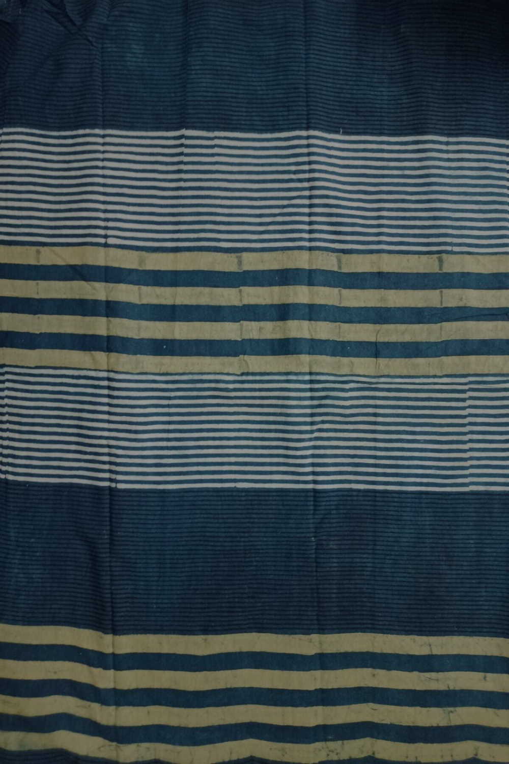 Stripes on Indigo Ajrak Cotton Fabric - 1.1m