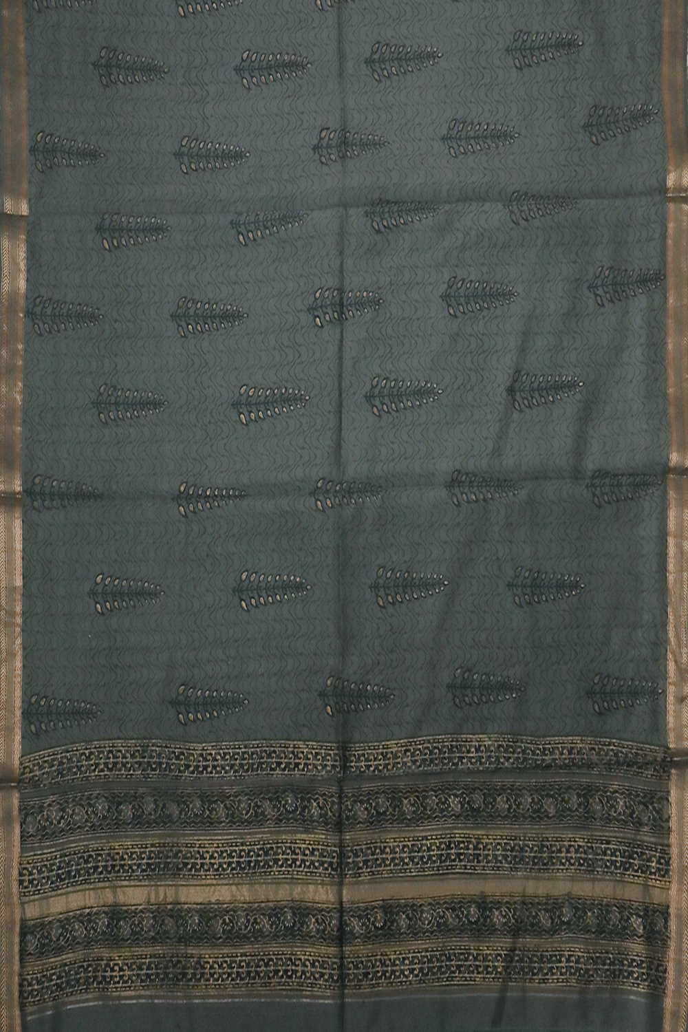 Floral Pattern Block Printed Mangalagiri Dupatta