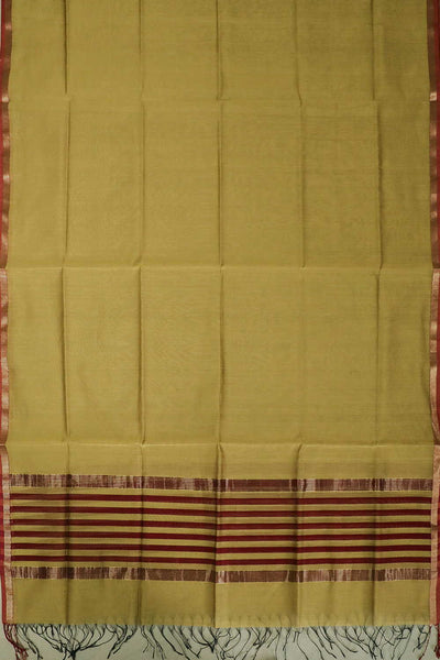 Plain Green Maheshwari Silk Cotton Dupatta