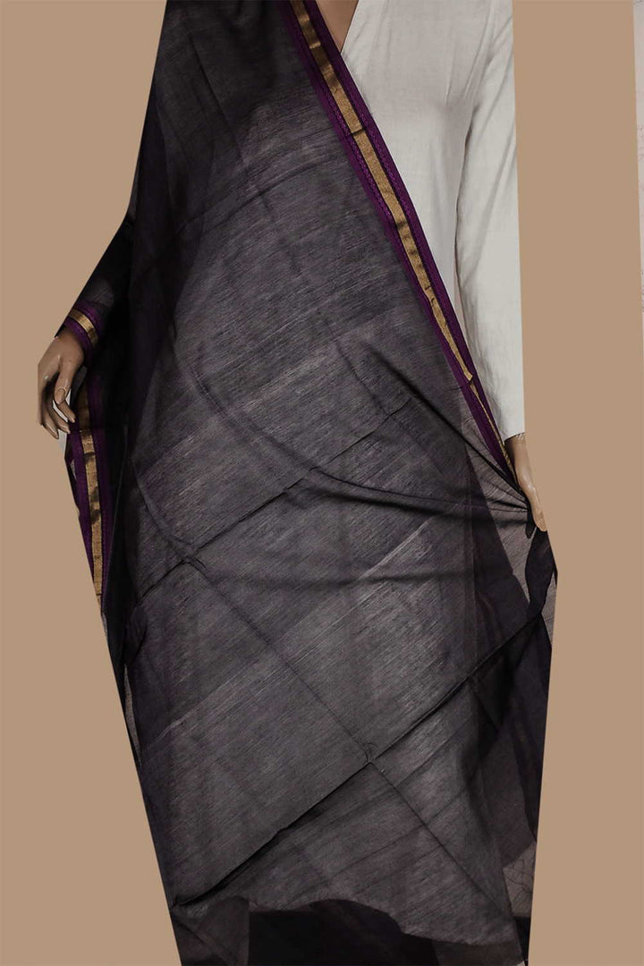 Shade of Grey Maheshwari Silk Cotton Dupatta