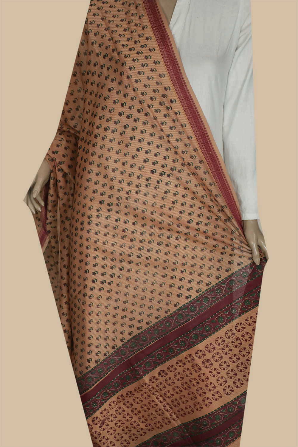 Little Florets Block Printed Chanderi Dupatta