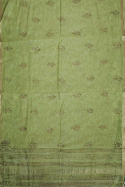 Light Green Block Printed Chanderi Dupatta