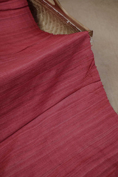 Pleasant Red Handwoven Tussar Fabric