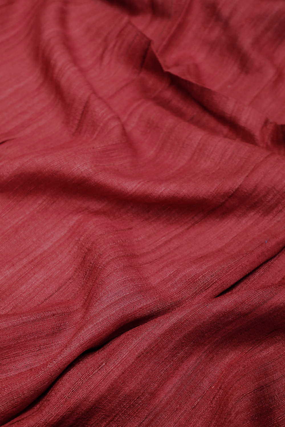 Pleasant Red Handwoven Tussar Fabric