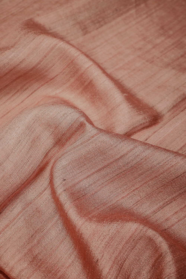 Pastel Peach Handwoven Tussar Fabric